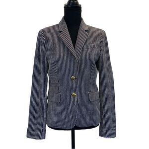 J. Crew navy white printed schoolboy blazer Sz 6